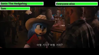 Sonic the Hedgehog (2020) Bar Fight Scene with healthbars