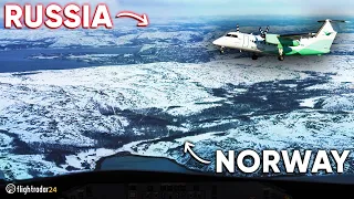 Milk run to the RUSSIAN BORDER (Widerøe Dash 8 cockpit!)