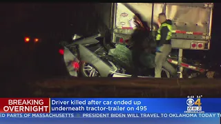 Driver Killed On I-495 In Andover As Car Gets Pinned Under Tractor-Trailer
