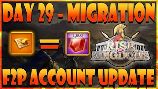 Migrating = Free Gems - Day 29 On My F2P Jumper - Rise of Kingdoms