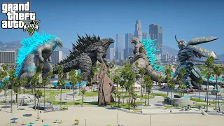 Godzilla, Godzilla Titan vs Megalon, Godzilla Minus One - Epic Fight ( GTA V Mods )