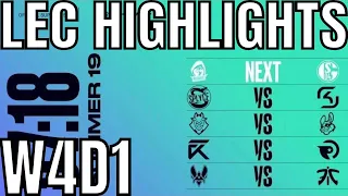 LEC Highlights ALL GAMES Week 4 Day 1 Summer 2019 League of Legends EULCS