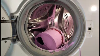 Experiment - a Bucket of  Purple Paint  - in a Washing Machine