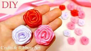 DIY Ribbon Roses 🌹 Amazing Ribbon Flower Work/ Easy Flower Making/ Ribbon Tricks/ Sewing Hacks #5