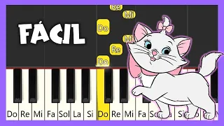 LOS ARISTOGATOS - ESCALAS Y ARPEGIOS  - PIANO TUTORIAL - PIANO FÁCIL CON NOTAS