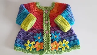 Crochet #28 How to crochet a simple cardigan for a baby girl / Part 1