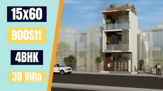 3D Home Design | 15x60 Feet House Plan | 15X60 Modern Villa Interior Home Design@afhouseplans5984