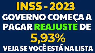 GOVERNO COMEÇA A PAGAR REAJUSTE DE 5,93% PARA APOSENTADOS E PENSIONISTAS DO INSS