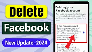 How To Delete Facebook Account Permanently 2024 New Update - Full Tutorial