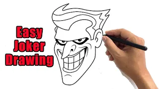 How to Draw a Joker Outline Drawing: Easy Step by Step Joker Sketch Tutorial for Beginners