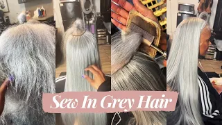 From Short Hair To Long Hair: Grey / Silver Middle Part Quick Weave With Leave Out | Ft.#ULAHAIR