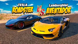 Lamborghini Aventador vs Tesla Roadster En Arrancones 😰 Gta Rp