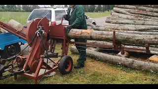 Самодельная пила для дров в работе!Homemade firewood saw in action!