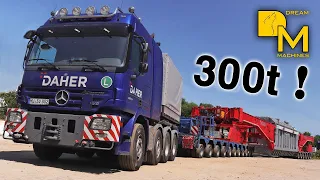 Moving giant 300 ton generator with two powerful Mercedes V8 trucks 1180 hp DREAM MACHINES