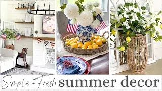 SUMMER DECORATE WITH ME | PATRIOTIC DECOR 2022 | SUMMER LEMON DECOR