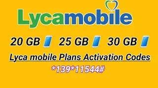 Lyca mobile data Plans | Lyca mobile all Internet data plans Activation Code