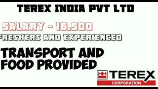 Terex India pvt Ltd job recruitment salary 16500 freshers in 2023#vijayjobsupdate