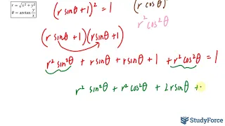 Convert equations from rectangular to polar form (Part 2)