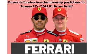 My Drivers & Constructers championships for Tommo F1’s “The 2021 Formula 1 Driver Draft”