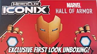 Exclusive First Look Unboxing of the NEW Iron Man Hall of Armors Heroclix Iconix Set!