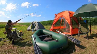 Рыбалка с ночевкой  Шашлык на углях,ПЕРВАЯ РЫБАЛКА ЖЕКЕРИ, отдых на природе, РЫБАЛКА на ПОЛНУЮ!