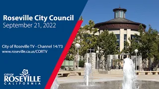 City Council Meeting of September 21, 2022 - City of Roseville, CA