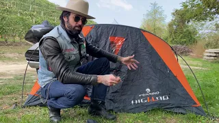 La mia tenda che ho usato per i bivacchi wild in Europa e Asia, Indispensabile per i moto viaggi!