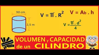 VOLUMEN y CAPACIDAD en LITROS de CILINDROS (paso a paso)