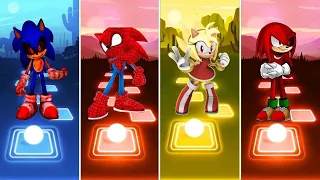 Sonic Exe 🆚 Super Amy Rose 🆚 Knuckles Sonic 🆚 Spiderman Sonic | Sonic EDM Rush Gameplay