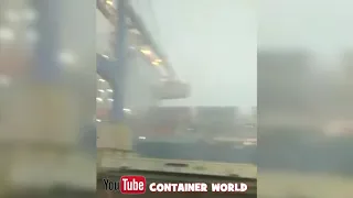 Huge wind gust blows away Gantry Container Crane!