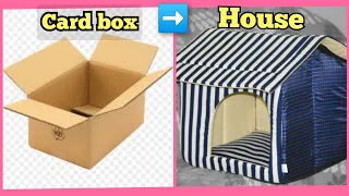 How to  make Transform a Simple card Box into a Cat House #cat #house