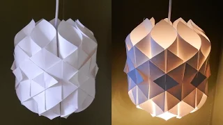 DIY paper lamp/lantern (Cathedral light) - how to make a pendant light out of paper - EzyCraft