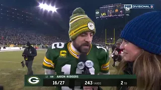 AARON RODGERS AND ERIN  ANDREWS  POSTGAME INTERVIEW | NFC DIVISIONAL