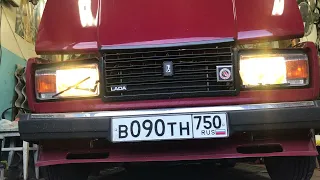 Работа очистителя фар ВАЗ 2107 Лада Рива /The work of the headlight cleaner VAZ 2107 Lada Riva