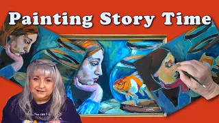 A "Story Time"  Ginger's Spy Story  and An Acrylic Painting  of  A Moment with Goldie