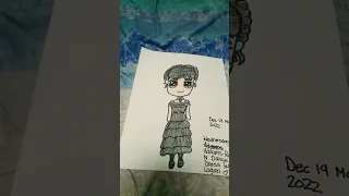 Wednesday Addams Rave'n Dance Dress drawing by Logan