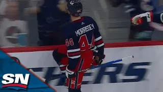 Jets' Josh Morrissey Snipes Puck Off Post And In To Fire Up Winnipeg Crowd