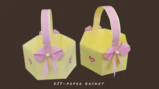 DIY-paper basket/how to make paper basket?/how to make diy- gift basket/easy paper basket 🧺