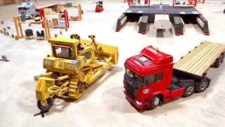 LOADING WARS: 1st BULL DOZER PENALTY! FORKLIFT FIGHTS & SEMI TRUCK BATTLE - 1/14th scale RC GAME