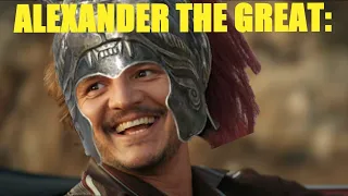 Alexander the Great - Nicolas Cage and Pedro Pascal car meme