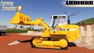 Farming Simulator 19 - CRAWLER LOADER LIEBHERR 622 Loads River Sand