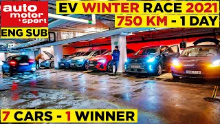 TEST: 750 km on a winter day with 7 electric cars