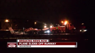 Small plane slides off runway at Waukesha's Crites Field