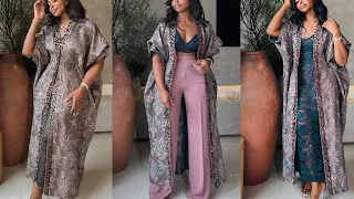 How to Cut and Sew this trendy 2 in 1 Agbada KIMONO / Bubu || Adjustable Kaftan with tight waist.