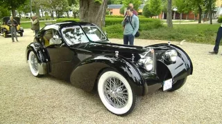 Gorgeous Bugatti Type 57SC Atlantic Coupé replica - startup and turnaround