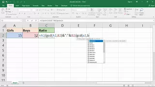 Calculate the Ratio of Two Numbers in Excel