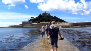 Walking the ancient causeway to St Michael's Mount in Cornwall