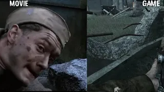 WaW Detective Enemy at the Gates Movie VS Game (Comparison)