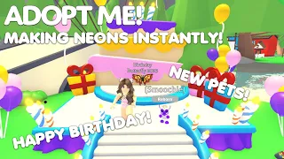 INSTANT NEON PETS in the Birthday update in Adopt me!