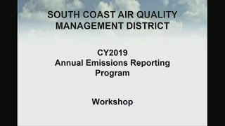 South Coast AQMD AER Workshop - January 8, 2020